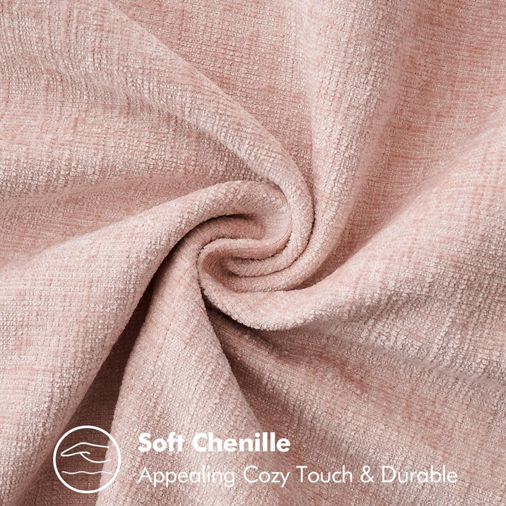 MIULEE Pack of 2 Couch Throw Pillow Covers 20x20 Inch Pink Valentine Farmhouse Decorative Pillow Covers with Stitched Edge Soft Chenille Solid Dyed Spring Pillow Covers for Sofa Bed Living Room