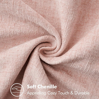 MIULEE Pack of 2 Couch Throw Pillow Covers 18x18 Inch Pink Valentine Farmhouse Decorative Pillow Covers with Stitched Edge Soft Chenille Solid Dyed Spring Pillow Covers for Sofa Bed Living Room