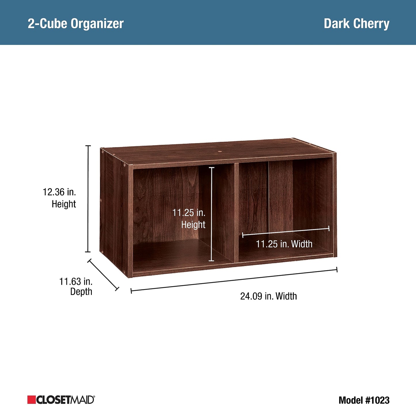 ClosetMaid Cubeicals 2-Cube Storage Shelf Organizer - Stackable or Wall-Mountable, Easy Assembly