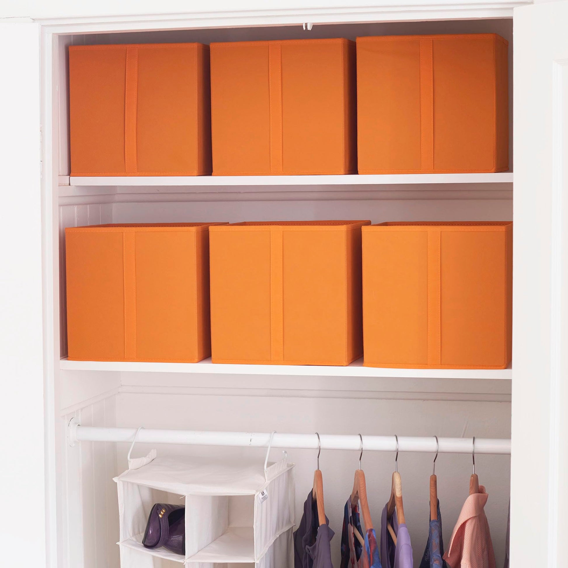 Household Essentials 334-1 Foldable Fabric Storage Bins | Set of 6 Cubby Cubes with Vertical