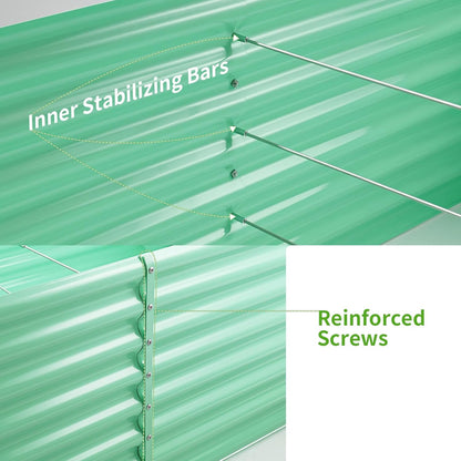 Land Guard 6×3×2ft Galvanized Raised Garden Bed, Planter Boxes Outdoor, Raised Garden Beds Outdoor for Vegetables, Flowers, Herbs, 269 Gallons, Lime Green…