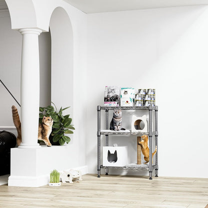 750 lbs 3 Tier Shelf Metal Storage Shelves Wire Rack Closet Organizers for Garage Kitchen Bathroom Laundry Chrome 11.8" D x 25.6" W x 31.5" H