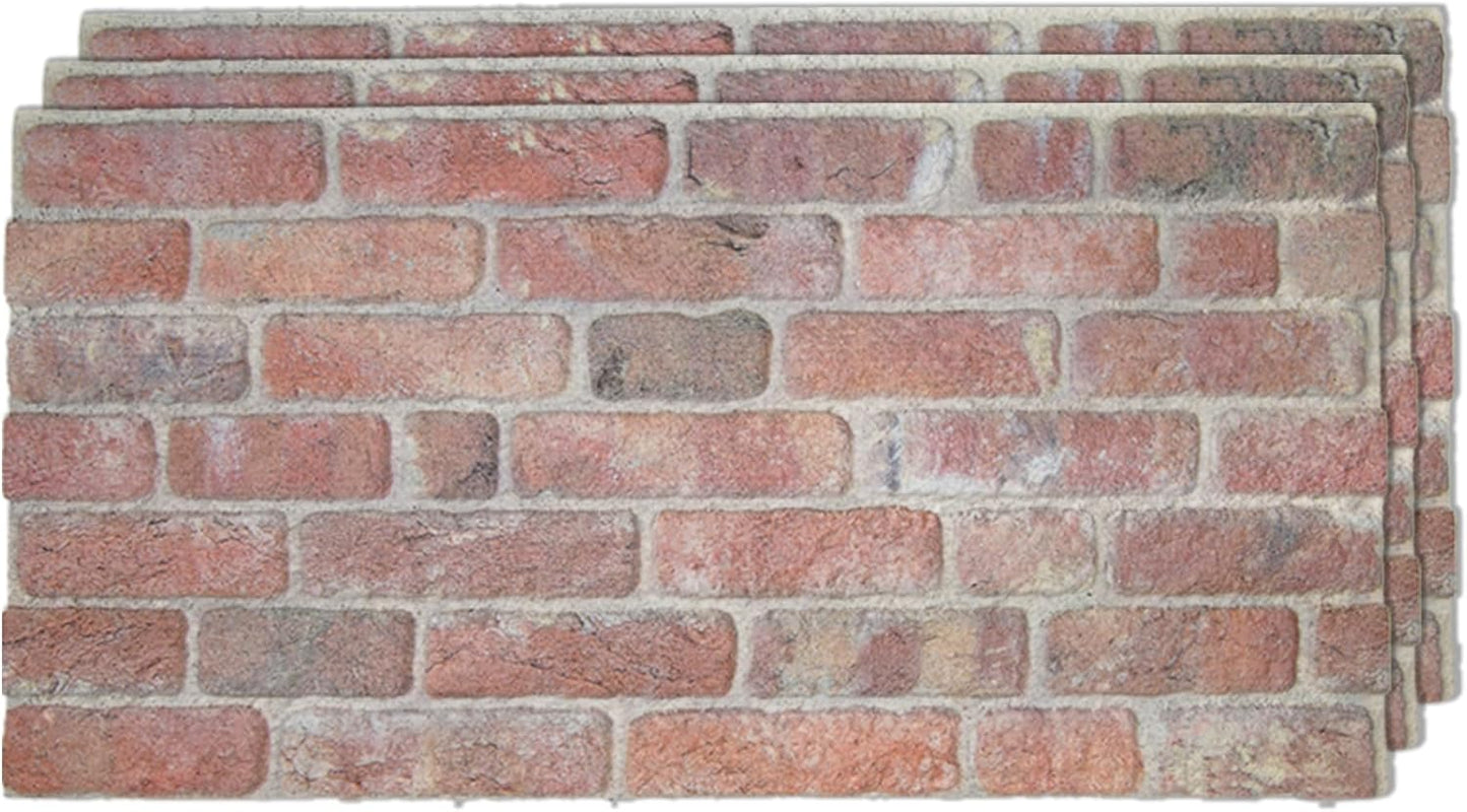 IZODEKOR 3D Wall Panels Brick Effect - Cladding, Stone Look, Styrofoam Facing for Living Room, Kitchen, Bathroom, Balcony, Bedroom and Back of Counter | Stone Bridge (3 Piece Panel) | Covers 16 sq ft