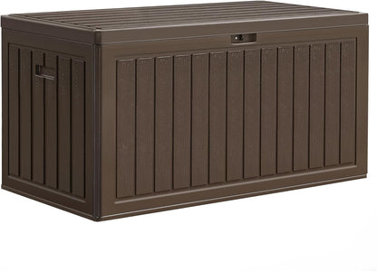 YITAHOME 90 Gallon Double-Wall Deck Box with Side Handles, Outdoor Large Storage for Patio Furniture Cushions, Garden Pool Accessories, Water Resistant & Lockable