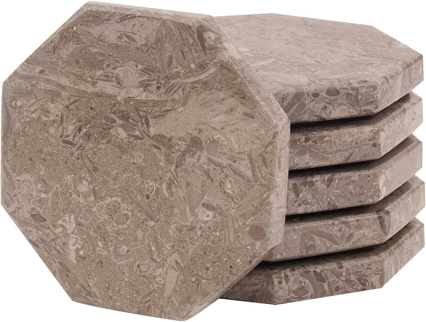 Radicaln Marble Coasters Star 3.5" Inches Oceanic Handmade Elegant Coaster Set of 6 for Drinks, Ideal for Round Table and Farmhouse Décor, Drink Coasters