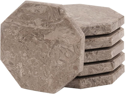 Radicaln Marble Coasters Star 3.5" Inches Oceanic Handmade Elegant Coaster Set of 6 for Drinks, Ideal for Round Table and Farmhouse Décor, Drink Coasters