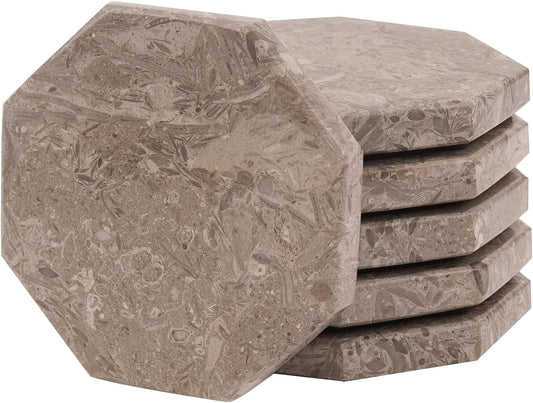 Radicaln Marble Coasters Star 3.5" Inches Oceanic Handmade Elegant Coaster Set of 6 for Drinks, Ideal for Round Table and Farmhouse Décor, Drink Coasters