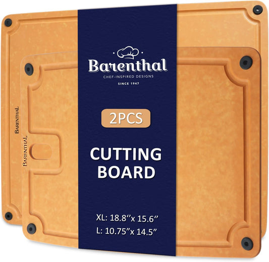Large cutting boards for kitchen dishwasher - 2PC cutting board set double-sided with Non-Slip Feet