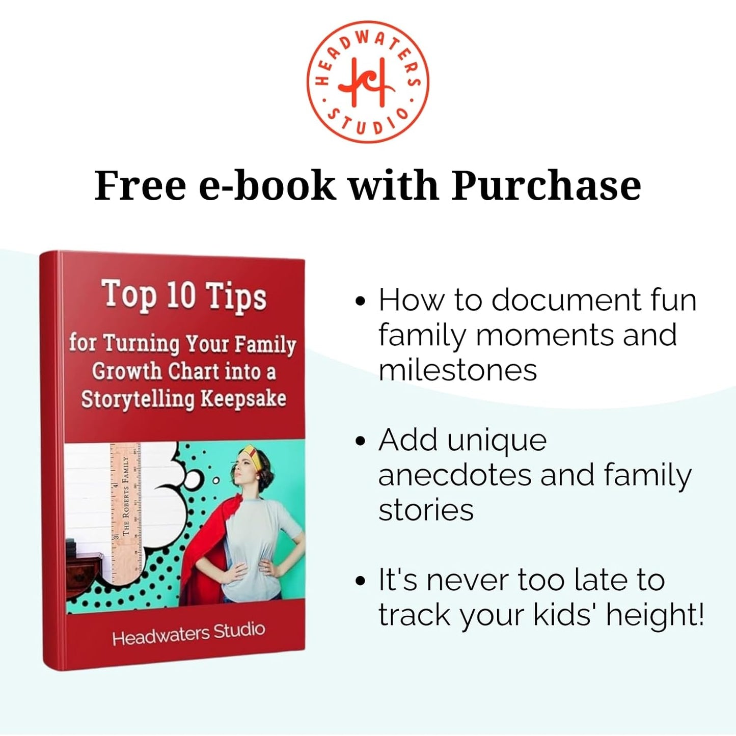 Wooden Growth Chart – Kids Height Chart, Wall Measurement for Kids, Height Chart for Wall, Growth Ruler for Children – Natural with Black Numerals - “Love Grows Here” (63" x 6.7")