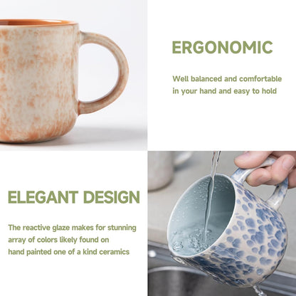 12 OZ Coffee Mugs Set of 4, Modern Ceramic Coffee Mugs Set with handle for Tea/Latte/Cappuccino/Milk/Cocoa.