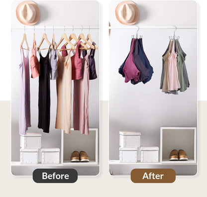 ZEDODIER Tank Top Hanger, Rotatable Bra Organzier for Closet, Max 24 Storage Capacity Sport Bra Holder, Metal Space Saving Closet Organizers and Storage, Silver