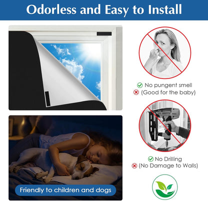 Blackout Window Cover, Portable DIY Window Blinds,Travel Window Blackout Curtains for Baby Nursery, Bedroom, Dorm Room and Media Room (Black 39"x57")