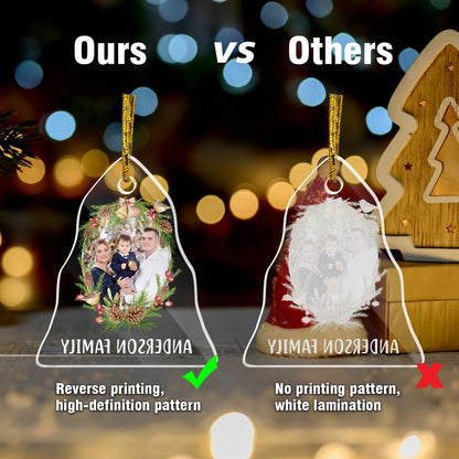 Personalized Photo Crystal Ornaments, Christmas Tree Hanging Decor, Custom Ornaments for Family, Decorative Hanging Glass Pendant, Design Family Picture, Gifts for Merry Christmas