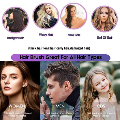 Hair Brush Boar Bristle Hair Brushes for Women Curly Hair, Best Paddle Detangling Brush Detangler for Girls Kids,Smooth Hair Add Shine