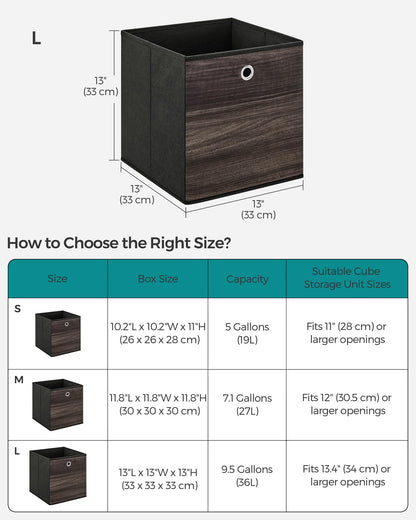 SONGMICS Storage Cubes, Set of 6, 13-Inch Foldable Closet Organizers