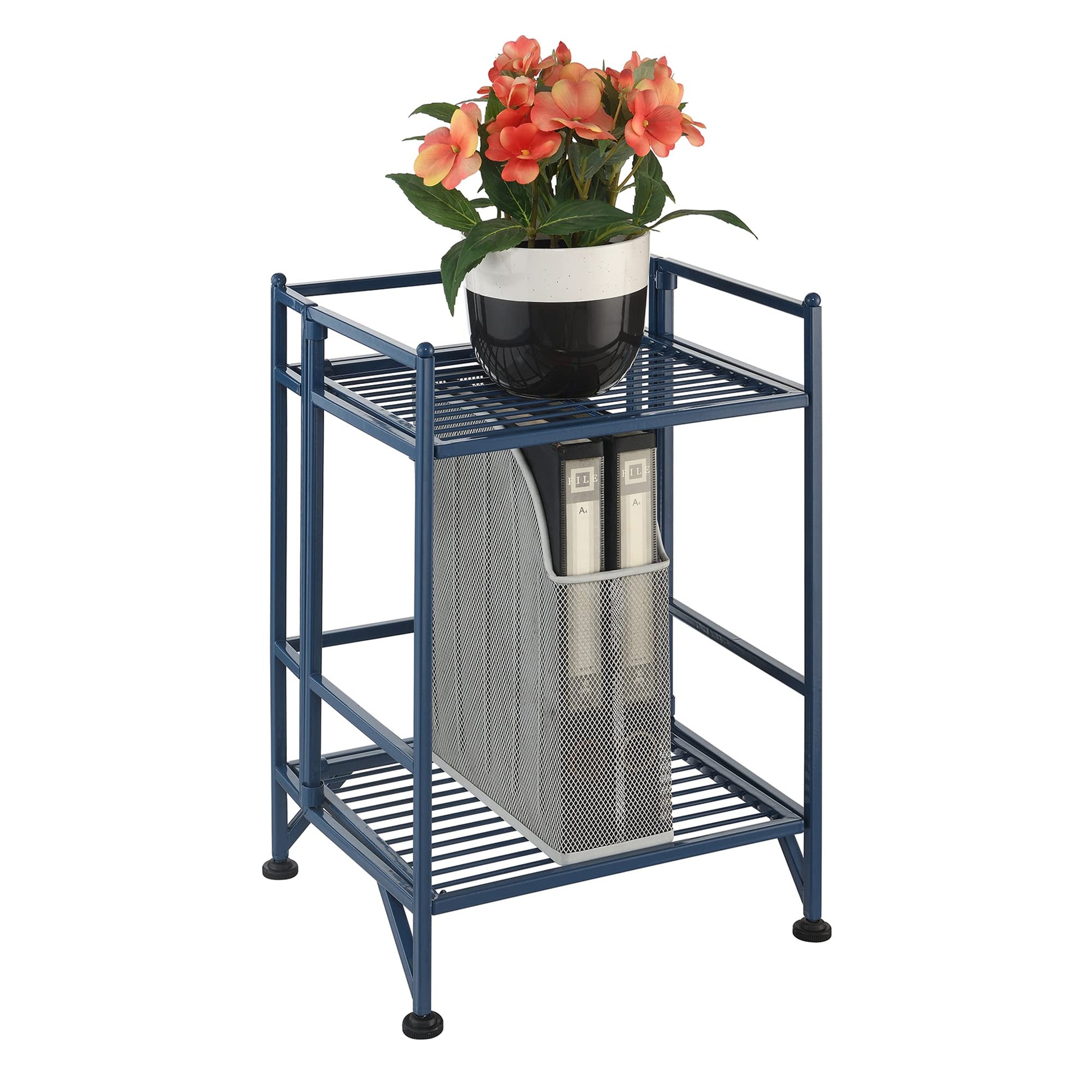 Convenience Concepts Xtra Storage Shelves - 2 Tier Folding Metal Organizer Shelf for Office