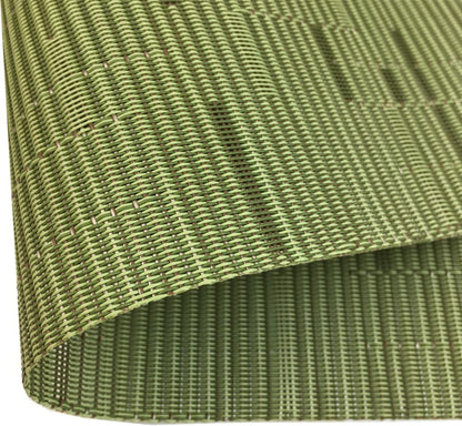 WAZAIGUR Placemats Set of 4 for Dining Table Heat-Resistant Washable Place Mats Woven Vinyl Kitchen Table Mats Easy to Clean,Green
