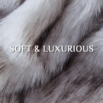 Fluffy Faux Fur Throw Blanket – Super Soft Warm Thick Plush Blanket for Bed, Couch & Office, Cozy Fuzzy Throw with Flannel Backing,90"x90", White