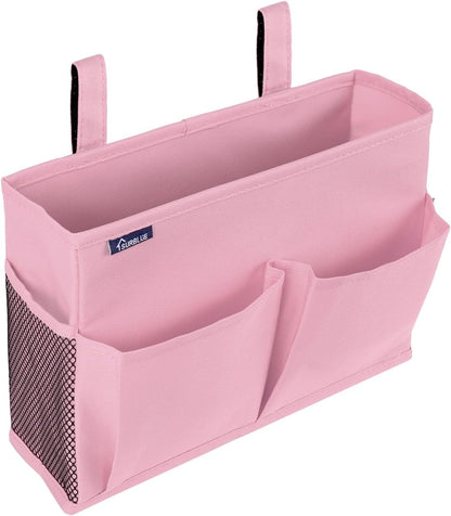 Surblue Caddy Hanging Organizer Bedside Storage Bag for Bunk and Hospital Beds, Pink, Small