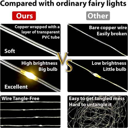 HXWEIYE 300LED White Fairy Curtain Lights for Bedroom, 3mx3m 8 Modes USB Plug in Window Christmas Led String Hanging Lights with Remote for Backdrop Wedding Party Home Garden Outdoor Indoor