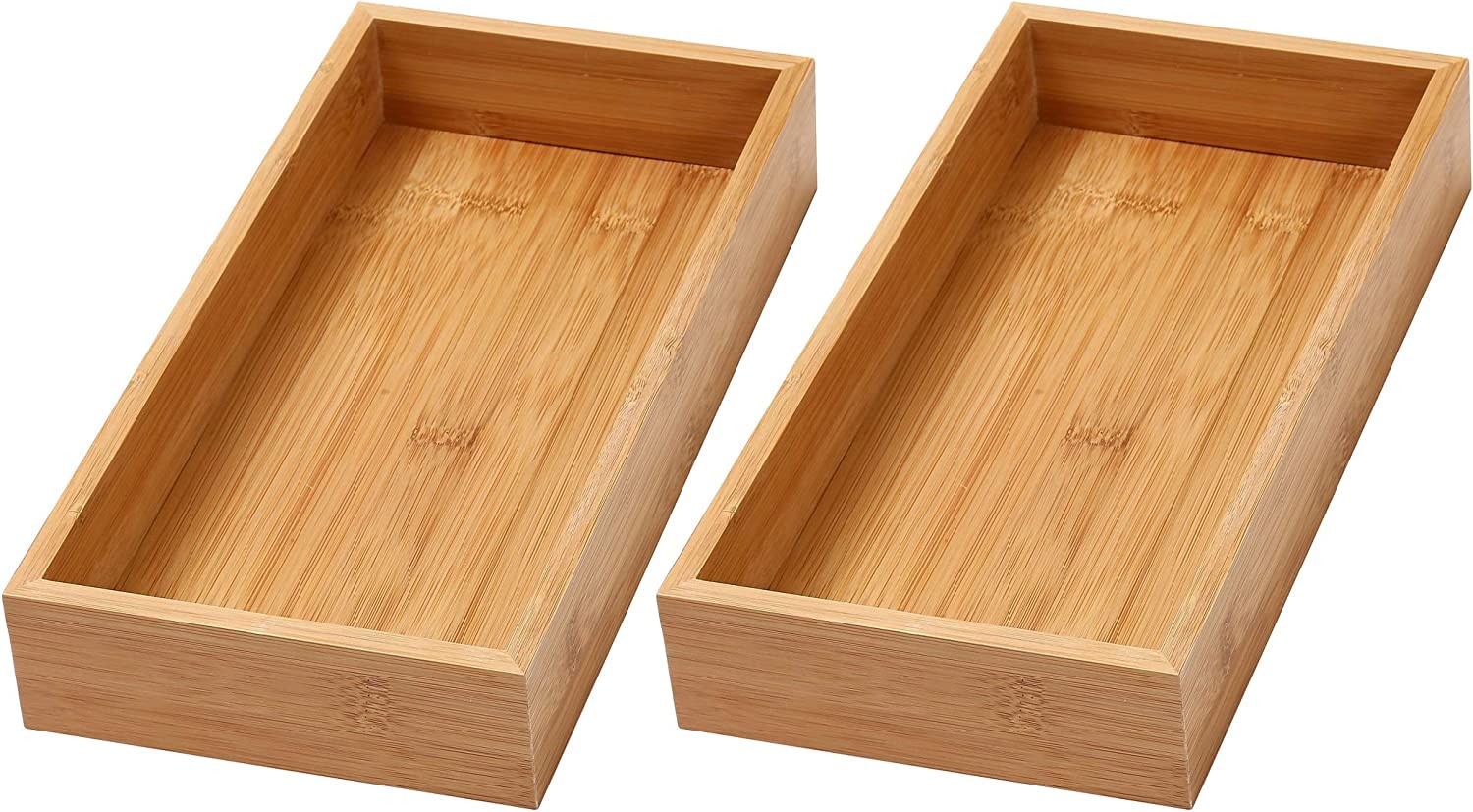 YBM Home Bamboo Drawer Organizer Storage Box for Kitchen Drawer, Junk Drawer, Office, Bedroom