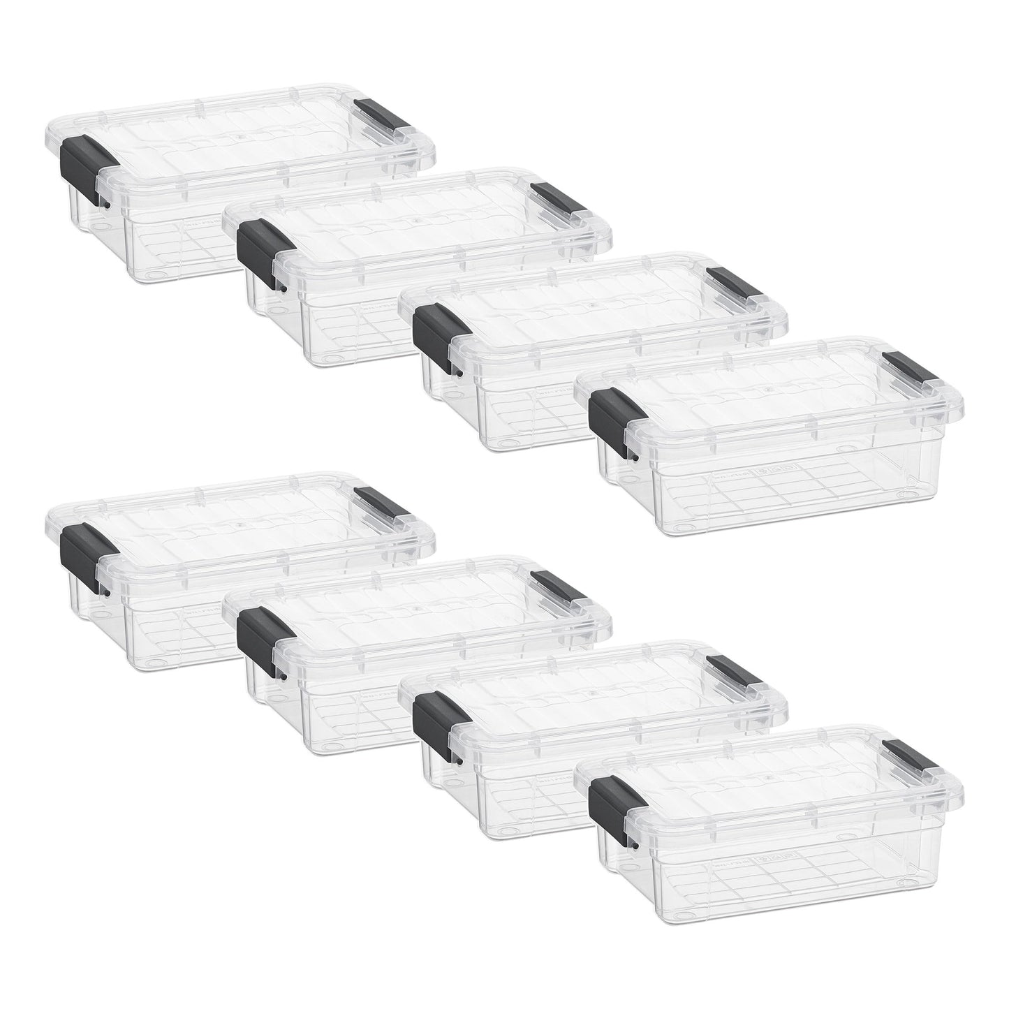 Superio Clear Storage Boxes with Lids, 1.27 Quart Plastic Container Bins for Organizing, Stackable