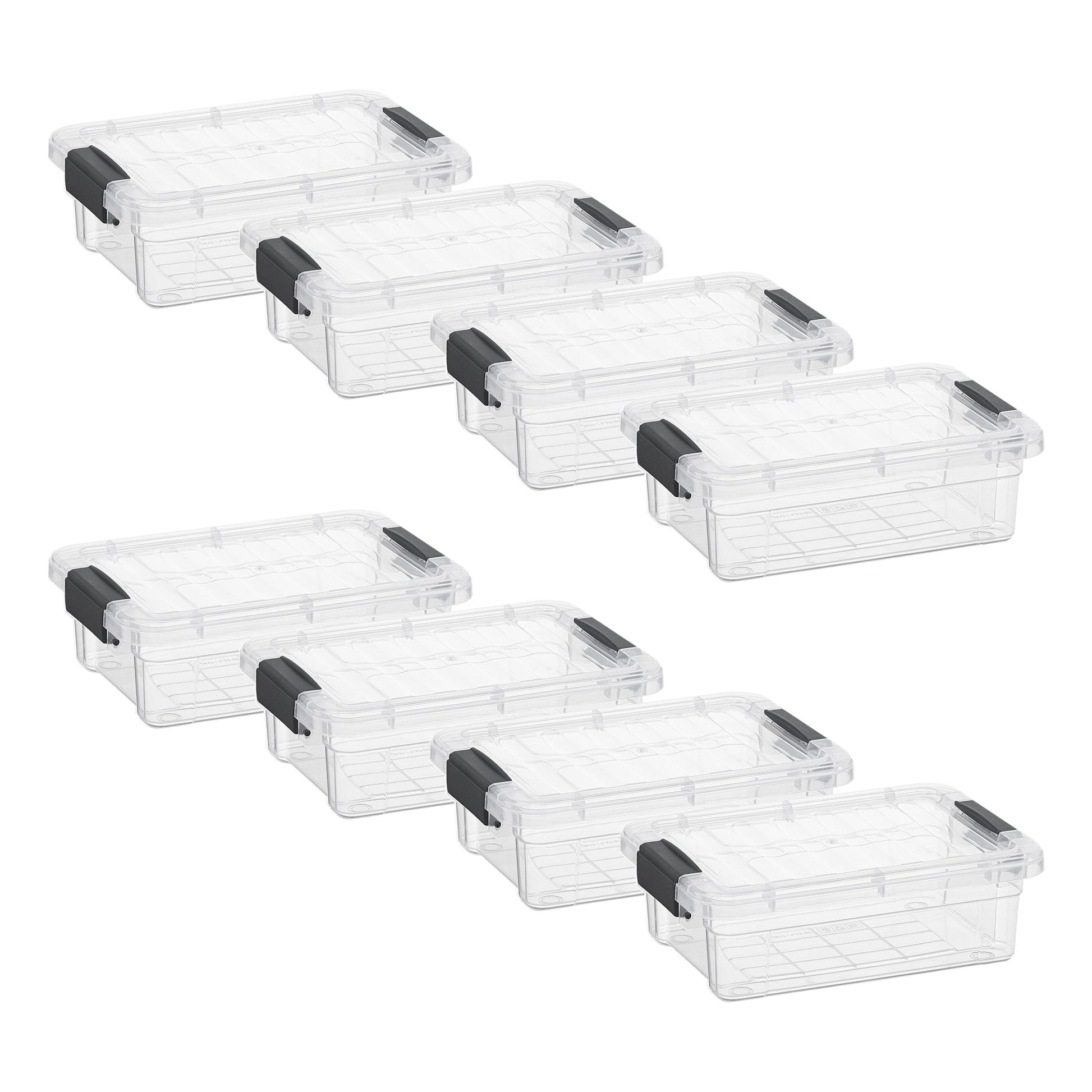 Superio Clear Storage Boxes with Lids, 1.27 Quart Plastic Container Bins for Organizing, Stackable