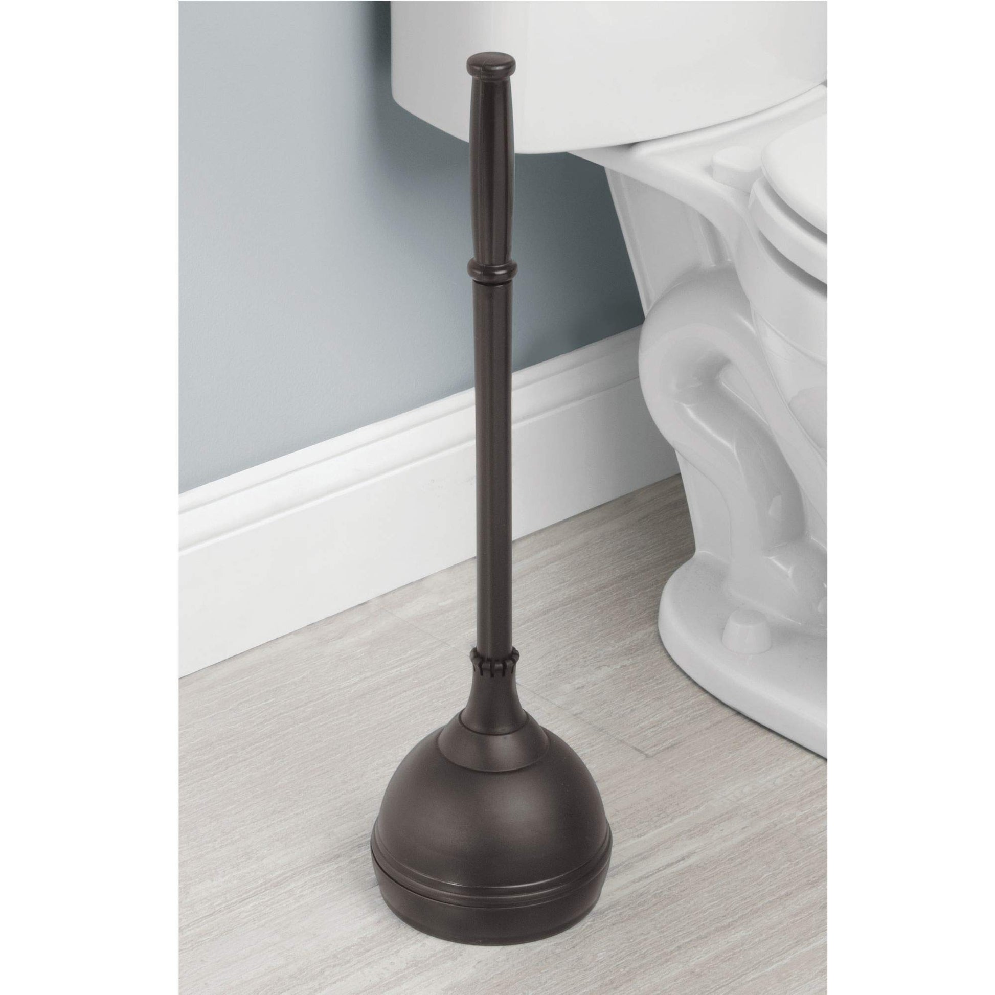 iDesign Kent Plastic Plunger with Cover Set, Bronze