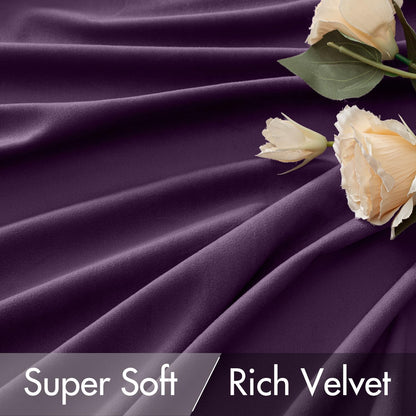 MIULEE Purple Velvet Curtains 108 inches 2 Panels - Luxury Room Darkening Window Drapes for Bedroom Living Room Thermal Insulated Super Soft Blackout Extra Long, Back Tab Rod Pocket Pinch Pleated
