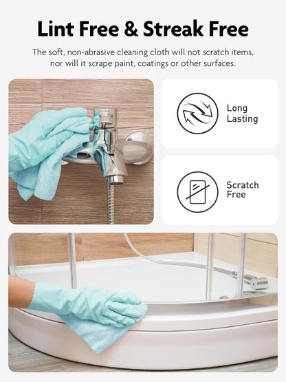 Fantasticlean Microfiber Cleaning Cloth Roll -75 Pack, Tear Away Microfiber Towels, 12" x 12", Reusable, Washable, Scratch Free, Ultra Absorbent Dish Rags for Car, Home, Garage or Shop (Blue)