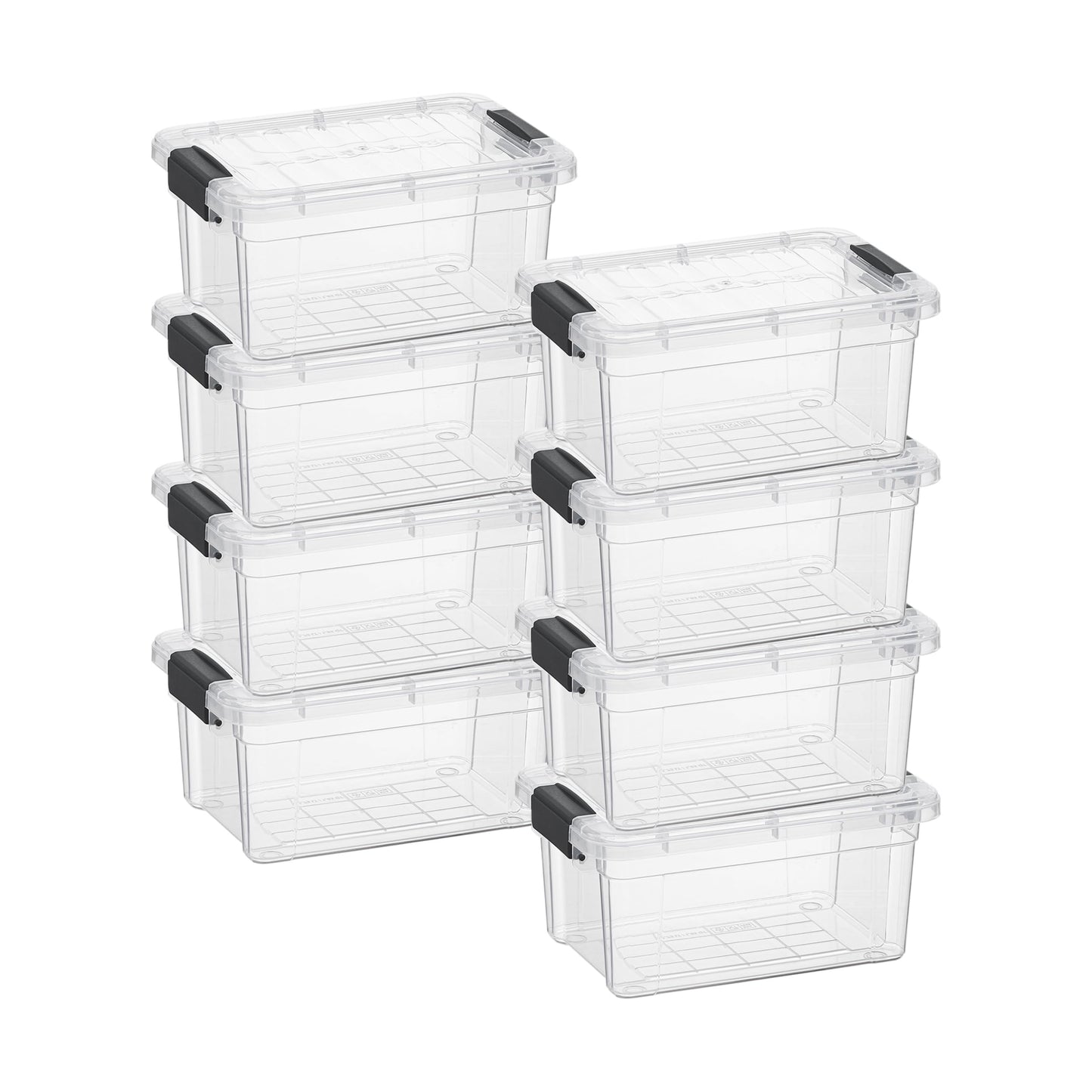 Superio Clear Storage Bins with Lids, 3 Quart BPA Free Plastic Containers, Transparent Boxes for