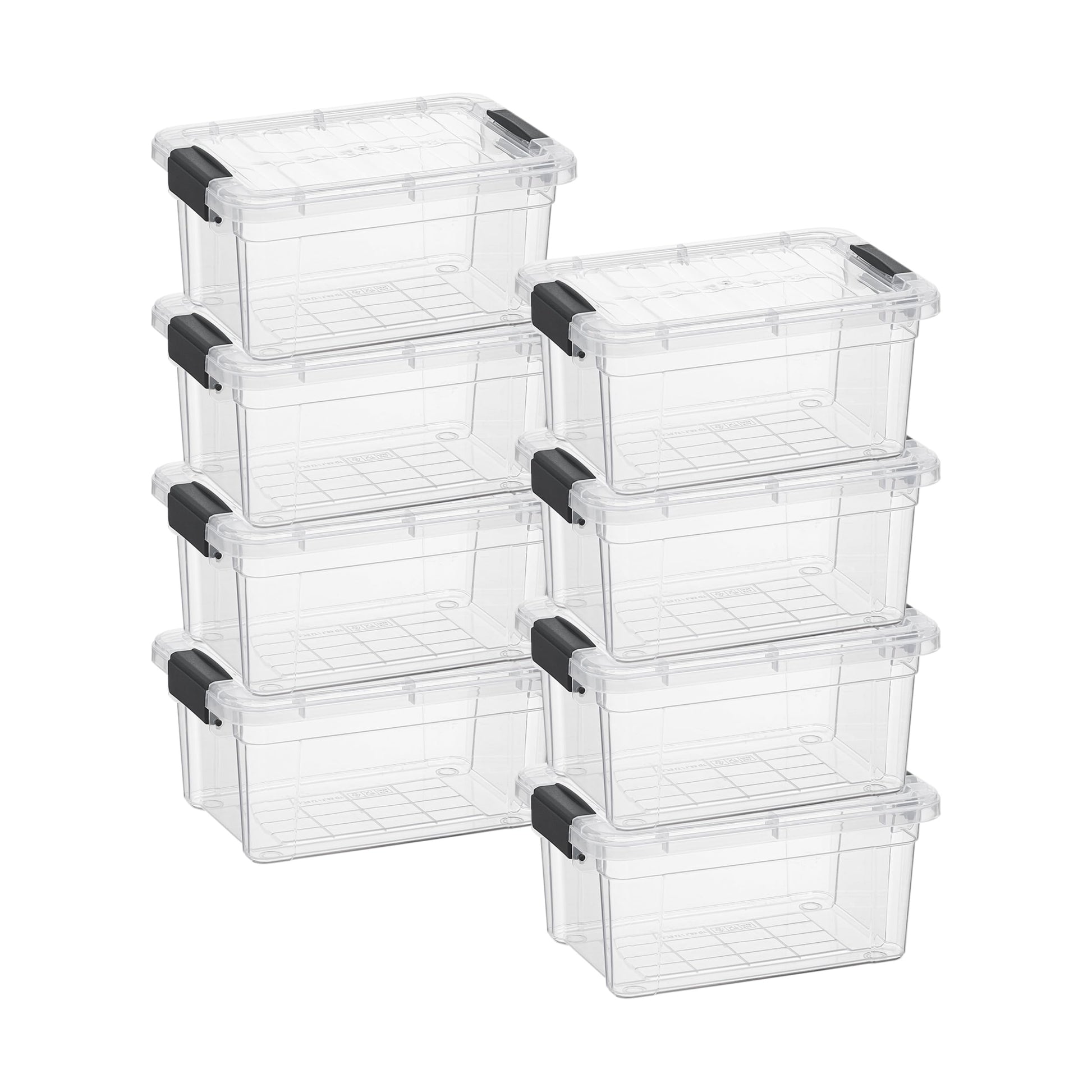 Superio Clear Storage Bins with Lids, 3 Quart BPA Free Plastic Containers, Transparent Boxes for