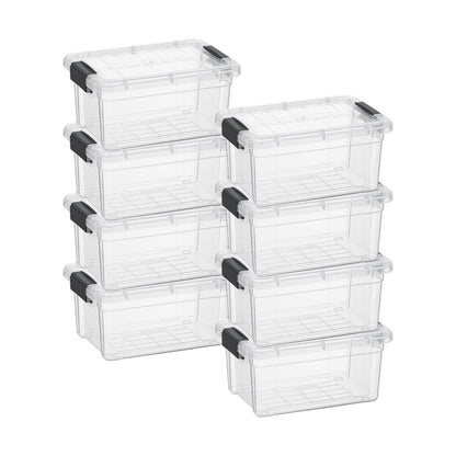 Superio Clear Storage Bins with Lids, 3 Quart BPA Free Plastic Containers, Transparent Boxes for