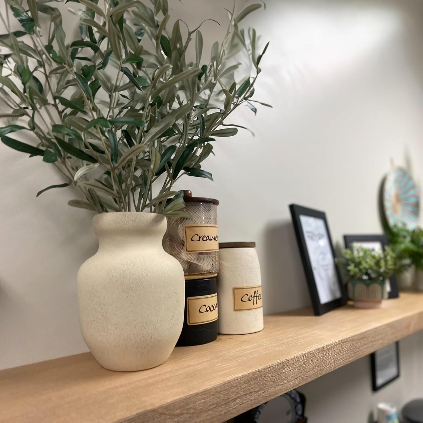 joelsantiques 60 Inch Wooden Floating Shelves for Wall - 60x6x2 in - Made of Natural Wood - Rustic Wall Shelves for Bedroom - Perfect for Living Room, Kitchen - Natural