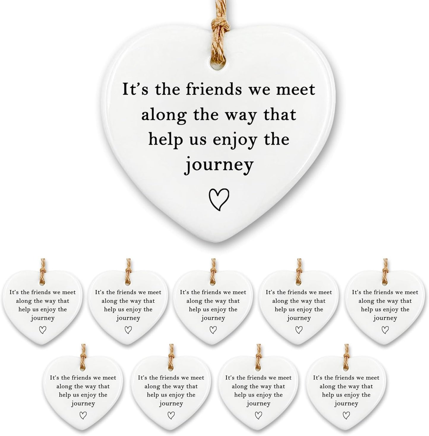 Friendship Gifts for Women Men - 10 Pcs for Women Men Keepsake, Birthday Gifts for Friends Female Male Ceramic Ornament Set