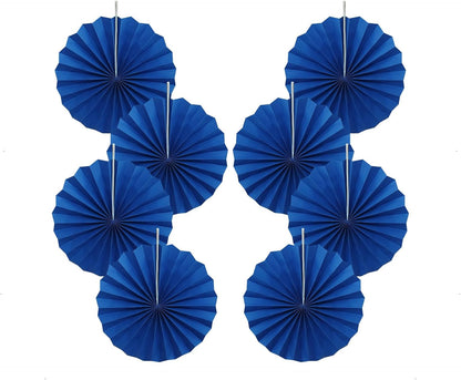 Blue Birthday Decorations,DIY Blue Paper Fans Hanging Decoration ,Party Decorations for Adults 12in, Royal Blue Birthday Decorations,Baby Shower Decorations 30 Color DIY Set (Navy Blue)
