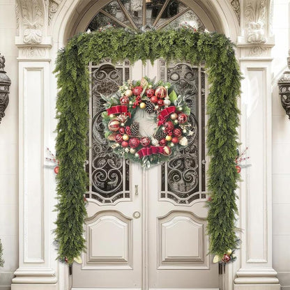 6 Ft Artificial Cedar Garlands – Real Touch Winter Greenery, Realistic Artificial Cedar Tree Christmas Pine Garland Decorations for Table Mantle Wall Indoor Fireplace Holiday Party (9ft, 1)