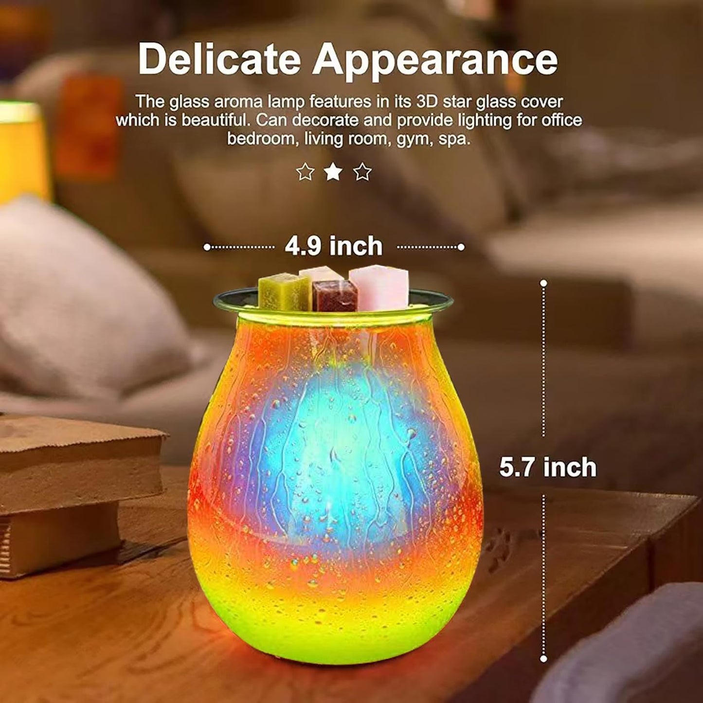 Dicimi Wax melt Heater, Electric Fuel Heater, Glass Wax Heater - for Home, Kitchen, Living Room, Bedroom, SPA (Water Drop)