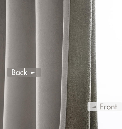 MIULEE Silver Velvet Curtains Thermal Insulated Blackout Curtain Drapes for Bedroom Living Room Darkening 84 Inches Long Curtains Panels Rod Pocket Set of 2