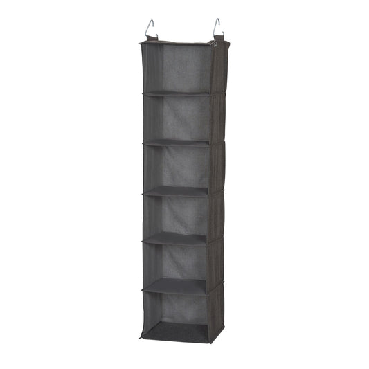 Household Essentials 6-Shelf Linen Hanging Closet Organizer, Gray