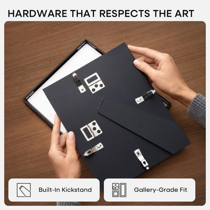 Homeforia 6x8 Picture Frame Black, High End Metal 6 x 8 Black Frames with Mat 5 x 7 for Art, 8x6 Desk Frame Matted to 5x7 inch Photo, 6 by 8 Wall or Tabletop Frames, Tempered Glass, Wall Kit, Set of 1