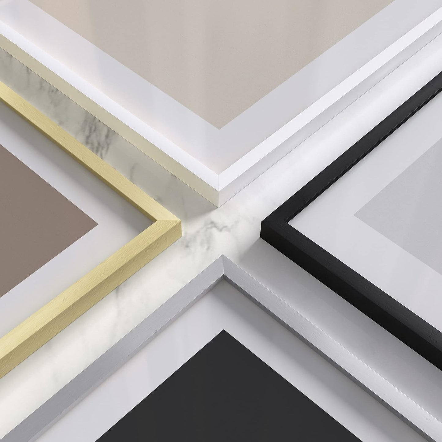 HAUS AND HUES 8x10 White Metal Picture Frames - Features Premium Aluminum, Vertical & Horizontal Hang, Shatterproof Plexiglass - Perfect for Home, Room, Office (8x10 in, White, Set of 25)