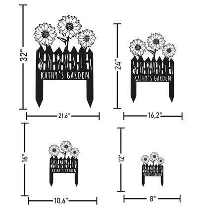 Custom Sunflower Metal Garden Sign with Stakes, Flower Garden Decor, Personalized Family Name Sign, Farmhouse Yard Decorative, Patio Art, Mother's Day Gift, Mom Gift, Housewarming Gift