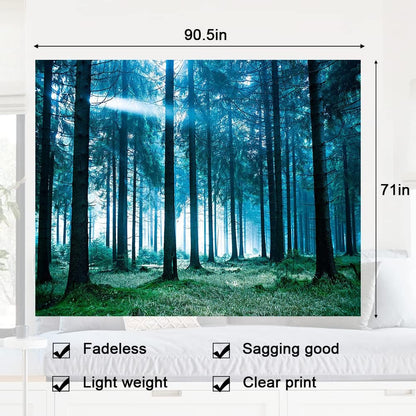 Llamazing Forest Nature Wall Tapestry - Living Room & Bedroom Decor - Magic Scenic Landscape
