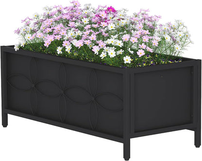 Zhongma Sturdy Raised Garden Bed with Inner Fabric Liners for Vegetables Flower, Planter Box for Backyard Patio Balcony. Inner Size: 33.85x14.17x11 inch