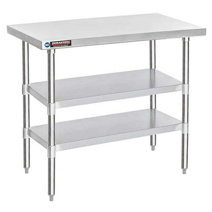 DuraSteel Food Prep Stainless Steel Table - 30 x 48 Inch Commercial Metal Workbench with Adjustable Under Shelf - NSF Certified - for Restaurant, Warehouse, Home, Kitchen, Garage