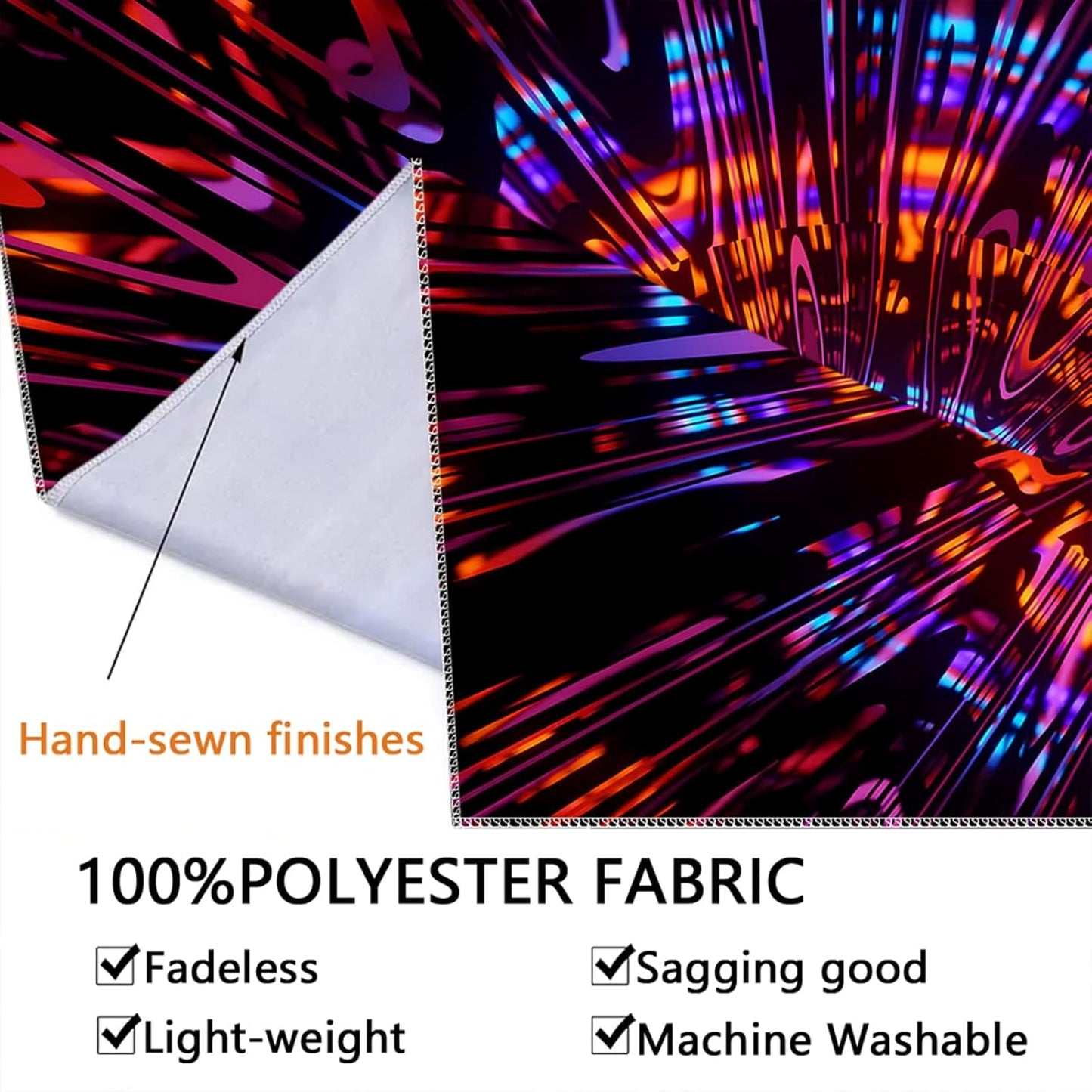 PSYHILAR Blacklight Mandala Tapestry for Bedroom, Psychedelic Black Light Posters for Adults and Teens, Colorful UV Reactive Aesthetic Bohemian Art Wall Hanging Decor Red and Purple (60 x 50 Inches)