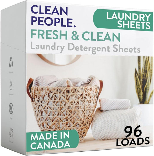 The Clean People Laundry Detergent Sheets - Laundry Soap - Ultra Concentrated, Recyclable