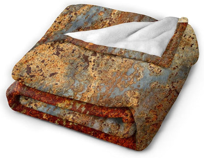 HGOD DESIGNS Brown Rust Colorful Metal Rusty Steel Iron Structure Blanket Throw Blanket Soft Comfortable for Sofa Chair Bed Office 50" x60