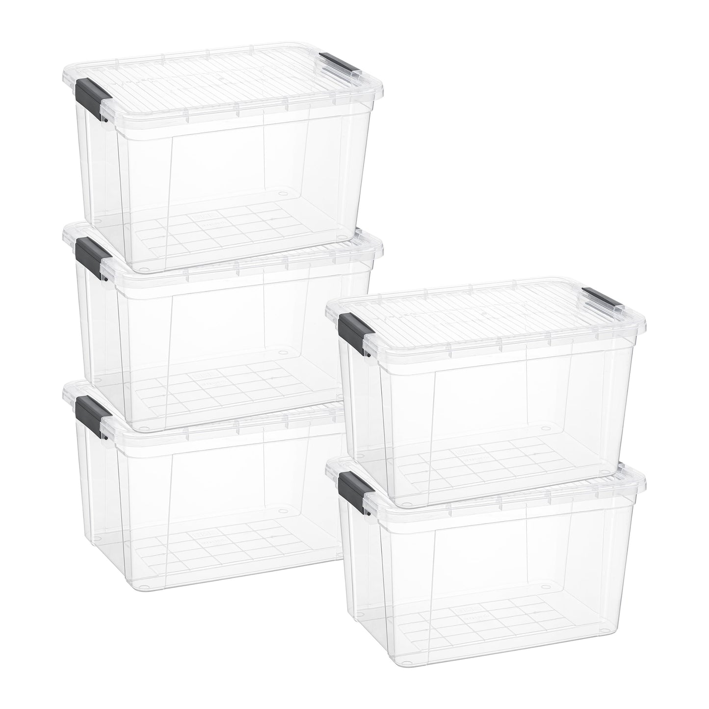 Superio Clear Storage Boxes with Lids, 20 Quart, Deep, BPA Free Plastic Containers, Bins for